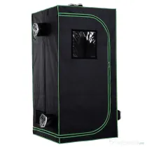 Outsunny Cort Hidroponic din Oxford 600D cu 5 Orificii de Ventilație Reglabile și Fereastră, 80x80x160 cm, Negru | Aosom Romania