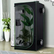 Outsunny Cort Hidroponic din Oxford 600D cu 5 Orificii de Ventilație Reglabile și Fereastră, 80x80x160 cm, Negru | Aosom Romania 