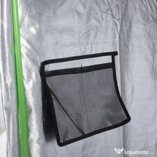 Outsunny Cort Hidroponic din Oxford 600D cu 5 Orificii de Ventilație Reglabile și Fereastră, 80x80x160 cm, Negru | Aosom Romania