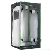 Outsunny Cort Hidroponic din Oxford 600D cu 5 Orificii de Ventilație Reglabile și Fereastră, 80x80x160 cm, Negru | Aosom Romania 