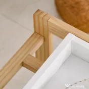 HOMCOM Carucior de bucatarie cu 4 nivele din MDF si lemn de pin cu 4 roti pivotante, 40x30x76 cm, alb si maro | Aosom Romania 
