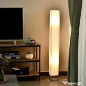 HOMCOM Lampă de Podea cu Design Modern pentru Living, 14x14x120 cm, Alb 