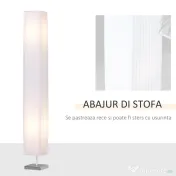 HOMCOM Lampă de Podea cu Design Modern pentru Living, 14x14x120 cm, Alb 