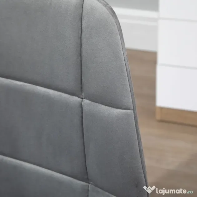 Vinsetto Scaun Ergonomic Rotativ cu Bază cu 5 Roți, Înălțime Ajustabilă, Comfortabil, Gri, Dimensiuni 59x59x81-91cm | Aosom Romania