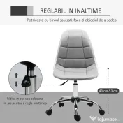 Vinsetto scaun rotativ, ergonomic, 59x59x81-91cm gri 