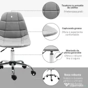 Vinsetto scaun rotativ, ergonomic, 59x59x81-91cm gri 