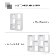 HOMCOM Biblioteca cu 6 Compartimente Cub Alba 91.5x29.5x61.5cm | Aosom Romania 