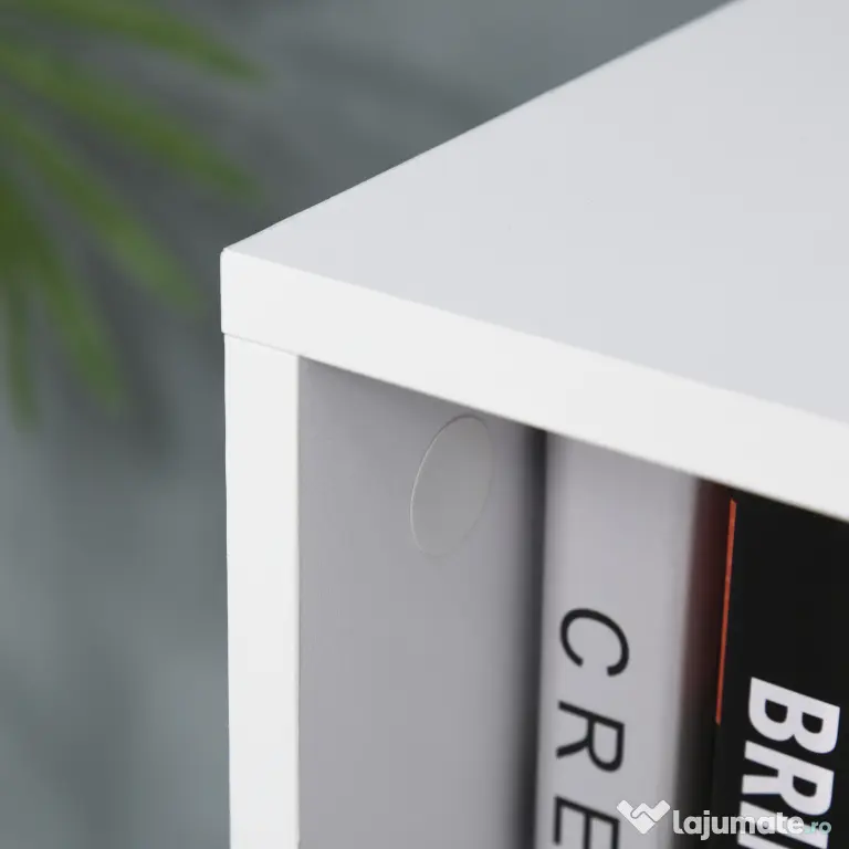HOMCOM Biblioteca cu 6 Compartimente Cub Alba 91.5x29.5x61.5cm | Aosom Romania