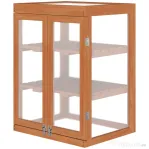 Outsunny Mini Sera de Gradina cu 3 Etajere din Lemn de Brad si Policarbonat, Deschidere Laterala si Frontala, 58x44x78cm, Portocaliu | Aosom Romania