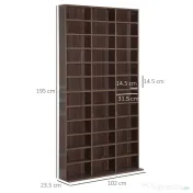 Biblioteca perete pentru camera,birou ,Sarcina 50kg,195x102x23.5cm,maro HOMCOM | Aosom Romania 