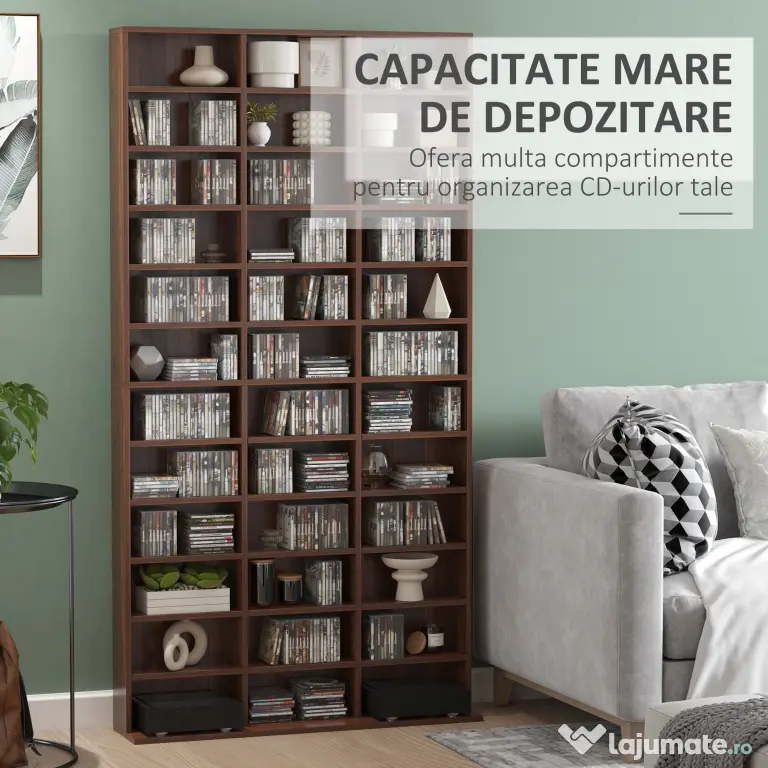 Biblioteca perete pentru camera,birou ,Sarcina 50kg,195x102x23.5cm,maro HOMCOM | Aosom Romania