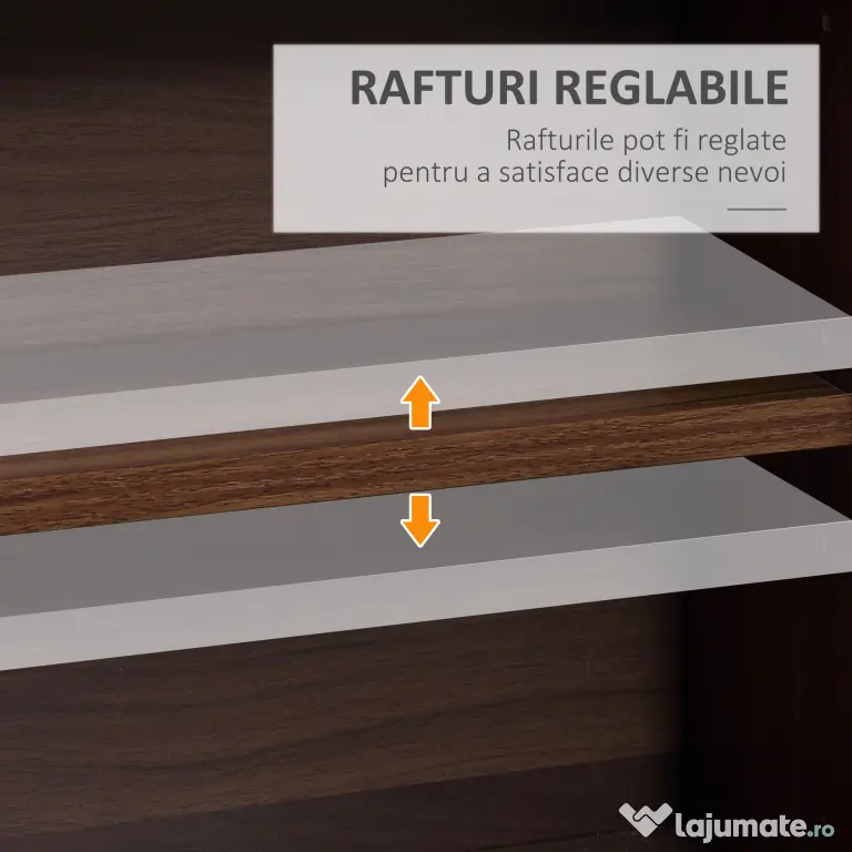Biblioteca perete pentru camera,birou ,Sarcina 50kg,195x102x23.5cm,maro HOMCOM | Aosom Romania