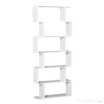 HOMCOM Bibliotecă din Lemn cu 6 Rafturi, 80x24x191 cm, Alb | Aosom Romania
