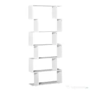 HOMCOM Bibliotecă din Lemn cu 6 Rafturi, 80x24x191 cm, Alb | Aosom Romania 