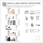 HOMCOM Bibliotecă din Lemn cu 6 Rafturi, 80x24x191 cm, Alb | Aosom Romania 