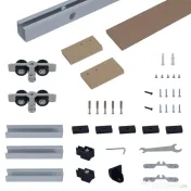 Homcom Kit Feronerie Rustic – 6 Piese pentru Usi Glisante din Lemn 