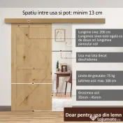Homcom Kit Feronerie Rustic – 6 Piese pentru Usi Glisante din Lemn 