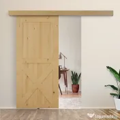 Homcom Kit Feronerie Rustic – 6 Piese pentru Usi Glisante din Lemn 