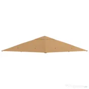 Outsunny Acoperiș de rezervă pentru pavilion 3x3m din poliester cu orificii de ventilație și găuri pentru drenaj, bej 
