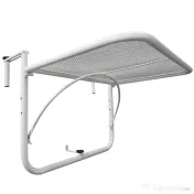 Outsunny Măsuță Suspendată pentru Balcon, Suport Reglabil pe Înălțime, Ideală pentru Spații Reduse, 60x56.5x45cm, Alb | Aosom Romania