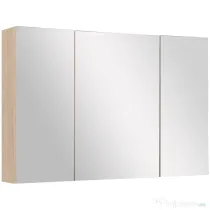 Kleankin Dulap Baie Perete – Stejar, 3 Usi cu Oglinda, 90×60 cm