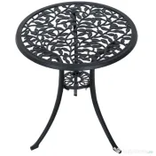 Outsunny Set de Grădină 3 Piese cu 2 Scaune de Exterior și Masă Rotundă din Aluminiu, Negru