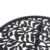 Outsunny Set de Grădină 3 Piese cu 2 Scaune de Exterior și Masă Rotundă din Aluminiu, Negru