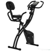 HOMCOM Bicicletă Pliabilă 2 în 1 cu Rezistență Magnetică Reglabilă pe 8 Nivele, 105x48x118 cm, Negru | Aosom Romania 