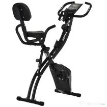 HOMCOM Bicicletă Pliabilă 2 în 1 cu Rezistență Magnetică Reglabilă pe 8 Nivele, 105x48x118 cm, Negru | Aosom Romania