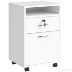 HOMCOM comoda din lemn, cu sertar, 40x35x60 cm, alb | Aosom Ro