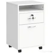 HOMCOM comoda din lemn, cu sertar, 40x35x60 cm, alb | Aosom Ro 