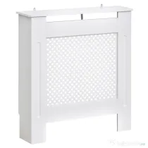 HOMCOM Carcasă Modernă pentru Calorifer din MDF Tip Grilă, 78x82x19 cm, Alb | Aosom Romania
