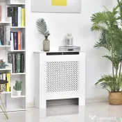 HOMCOM Carcasă Modernă pentru Calorifer din MDF Tip Grilă, 78x82x19 cm, Alb | Aosom Romania 