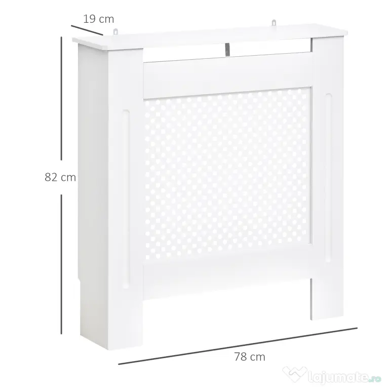 HOMCOM Carcasă Modernă pentru Calorifer din MDF Tip Grilă, 78x82x19 cm, Alb | Aosom Romania