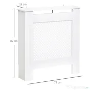 HOMCOM Carcasă Modernă pentru Calorifer din MDF Tip Grilă, 78x82x19 cm, Alb | Aosom Romania 