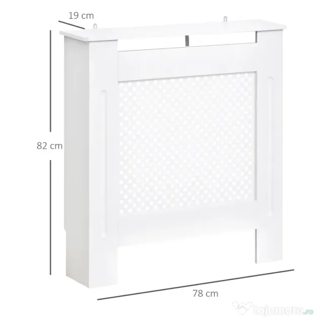 HOMCOM Carcasă Modernă pentru Calorifer din MDF Tip Grilă, 78x82x19 cm, Alb | Aosom Romania