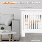 HOMCOM Carcasă Modernă pentru Calorifer din MDF Tip Grilă, 78x82x19 cm, Alb | Aosom Romania 