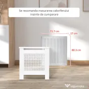 HOMCOM Carcasă Modernă pentru Calorifer din MDF Tip Grilă, 78x82x19 cm, Alb | Aosom Romania 