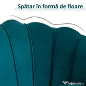 Homcom Canapea Vintage 2 Locuri – Catifea Verde, Stil Industrial Chic 