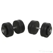 HOMCOM Gantere Reglabile de 50 kg pentru antrenament cu 12 Discuri Cauciucate, 8 x 5 kg si 4 x 1.5 kg, negru| Aosom Romania 