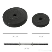 HOMCOM Gantere Reglabile de 50 kg pentru antrenament cu 12 Discuri Cauciucate, 8 x 5 kg si 4 x 1.5 kg, negru| Aosom Romania 