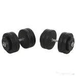 HOMCOM Set Gantere 50 kg – Reglabile cu 12 Discuri Cauciucate