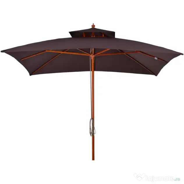 Umbrela de Gradina 3x3 Metri Outsunny, 8 Lamele Acoperire cu 2 Niveluri | Aosom Romania