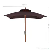 Umbrela de Gradina 3x3 Metri Outsunny, 8 Lamele Acoperire cu 2 Niveluri | Aosom Romania 