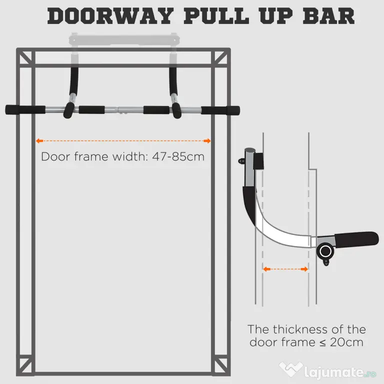 HOMCOM Bară de Antrenament, Fitness, Musculație, 92x40x17cm, Negru | Aosom Romania