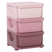 Comoda pentru depozitare, Organizare, pentru camera copilului, din PP sigur si netoxic 37x37x56.5 nuante de roz HOMCOM | Aosom Romania