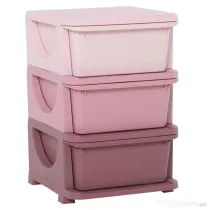 Comoda pentru depozitare, Organizare, pentru camera copilului, din PP sigur si netoxic 37x37x56.5 nuante de roz HOMCOM | Aosom Romania