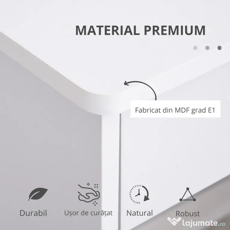 HOMCOM Birou Modern pentru PC si Computer cu 2 Sertare si 1 Dulap pentru Birou sau Camera din Lemn Alb | Aosom Romania