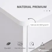 HOMCOM Birou Modern pentru PC si Computer cu 2 Sertare si 1 Dulap pentru Birou sau Camera din Lemn Alb | Aosom Romania 