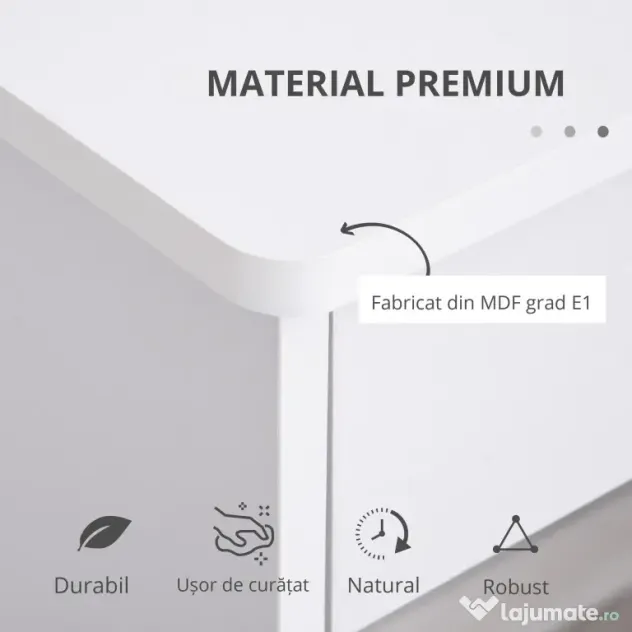 HOMCOM Birou Modern pentru PC si Computer cu 2 Sertare si 1 Dulap pentru Birou sau Camera din Lemn Alb | Aosom Romania